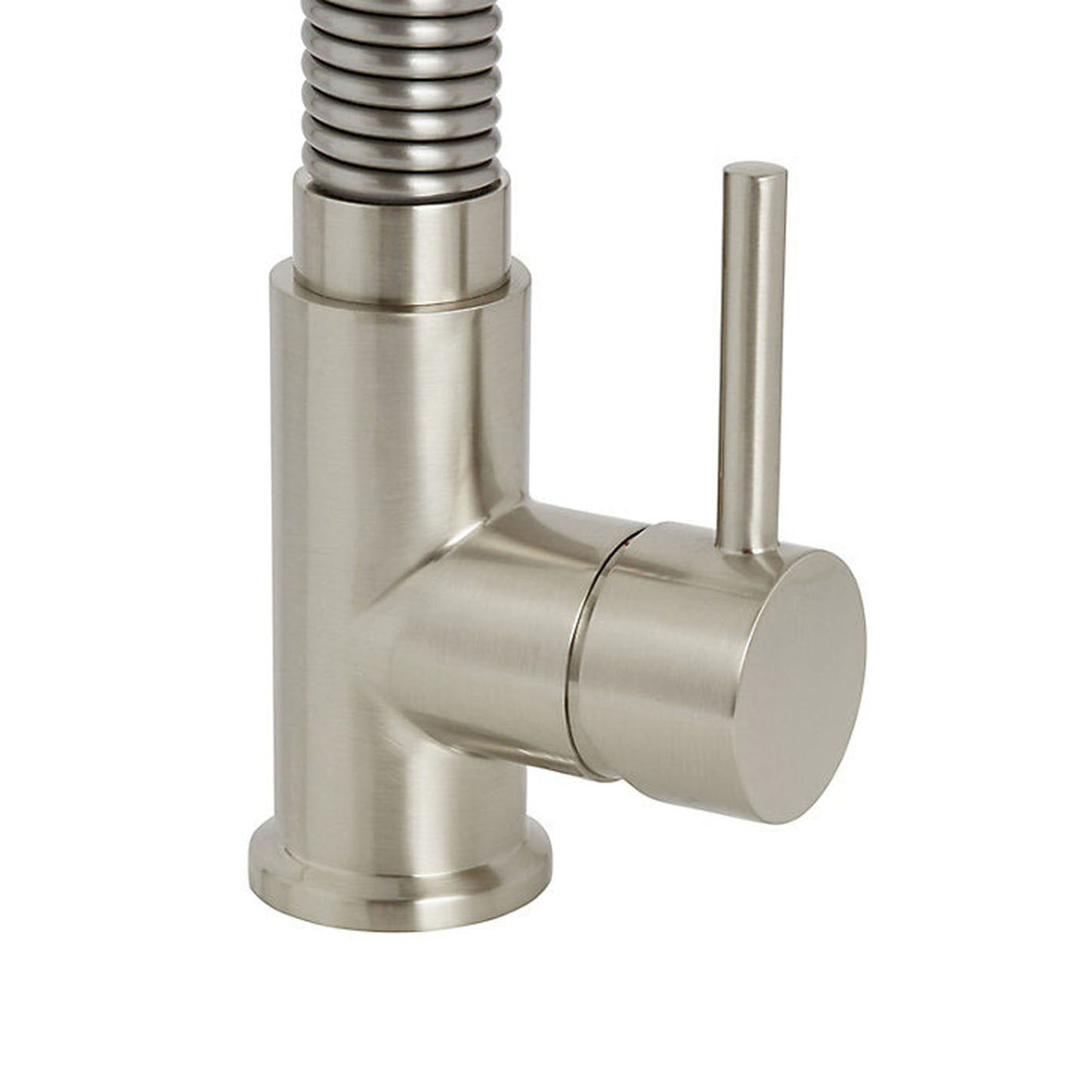 Kitchen Sink Tap Mixer Single Lever Nickel Effect Spring Neck Spout Faucet - Image 4