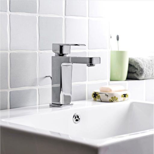 Basin Mixer Tap Pazar 1 lever Chrome-plated Contemporary Bathroom with Wastes - Image 1