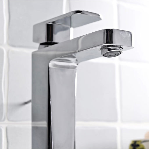 Basin Mixer Tap Pazar 1 Lever Chrome-Plated Contemporary Bathroom With Waste - Image 2