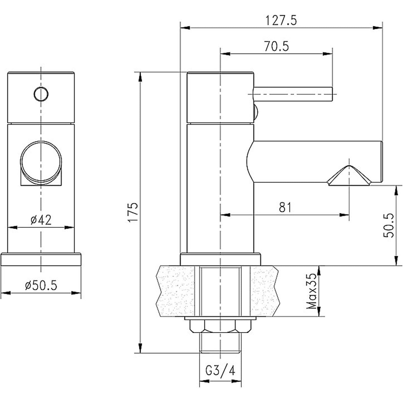 Bath Pillar Taps Pair Bathroom Tub Filler Brass Chrome Plated For High Pressure - Image 3
