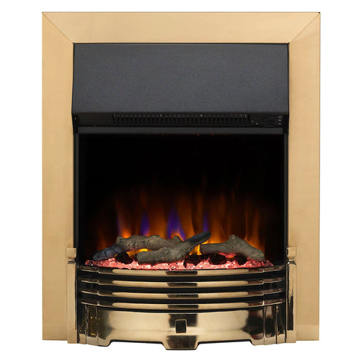 Dimplex Electric Fire Optiflame Brass Effect 2 Heat Settings Remote Control 2kW - Image 1