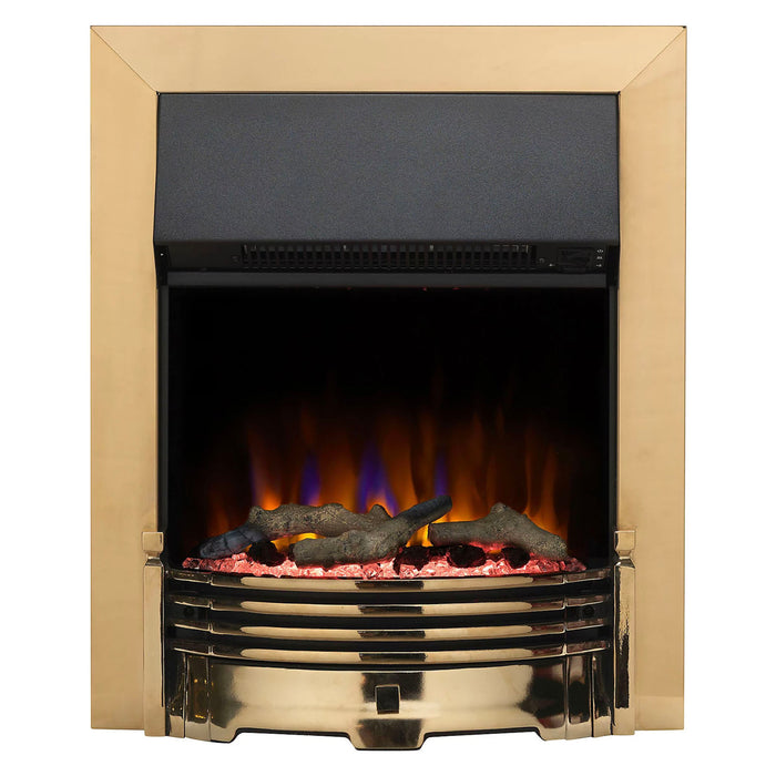 Dimplex Electric Fire Optiflame Brass Effect 2 Heat Settings Remote Control 2kW - Image 1
