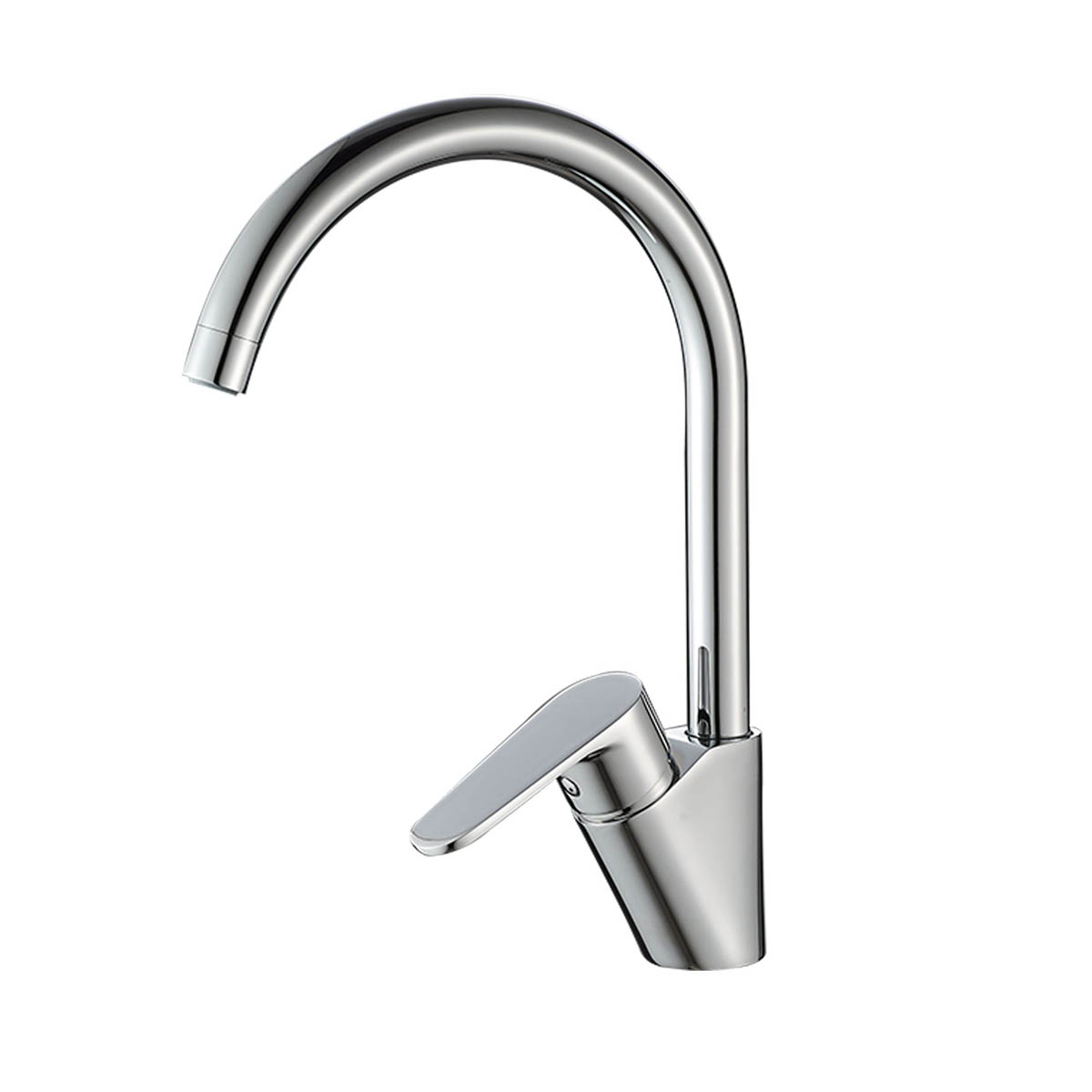 Kitchen Tap Mixer Chrome Single Lever Swivel Spout Ceramic Cartridge Faucet - Image 1
