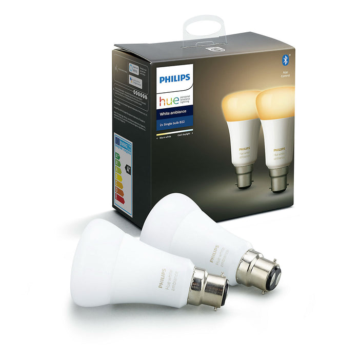 Philips Hue Smart Light Bulbs LED Cool Warm White Classic Dimmable Pack of 2 - Image 2