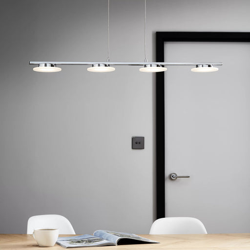 LED Pendant Ceiling Light 4 Way Multi Arm Hanging Bar Kitchen Chrome Modern - Image 1