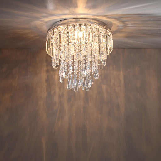 Pendant Ceiling Light Crystal Glass Beads Chrome Effect Modern Luxury Elegant - Image 1