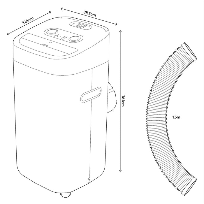 Portable Air Conditioner 3in1 White Fan Cooler Dehumidifier Remote Control - Image 4