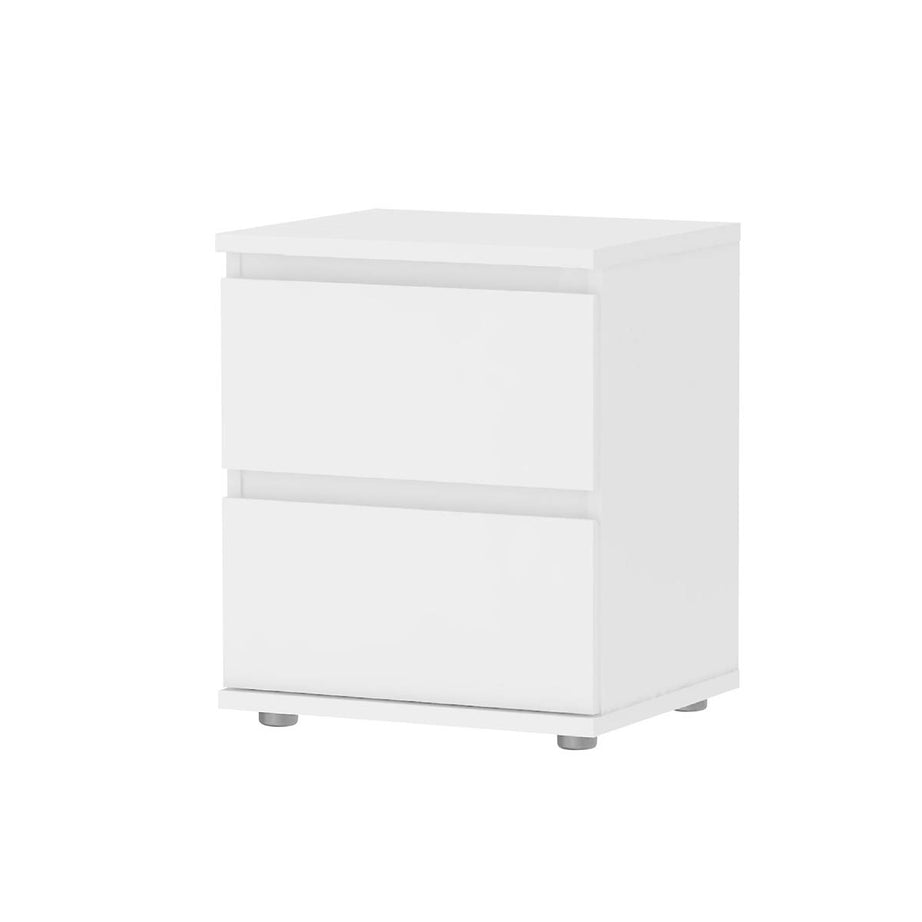 Nova Bedside Table Matt white 2 Drawer (H)480mm (W)400mm (D)340mm - Image 1