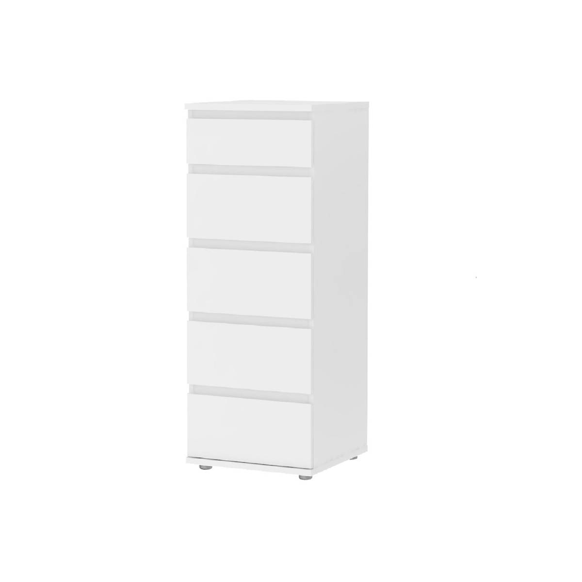 Nova Chest Of Drawers 5 Drawer Matt White Modern (H)1065 (W)400 (D)400mm - Image 1