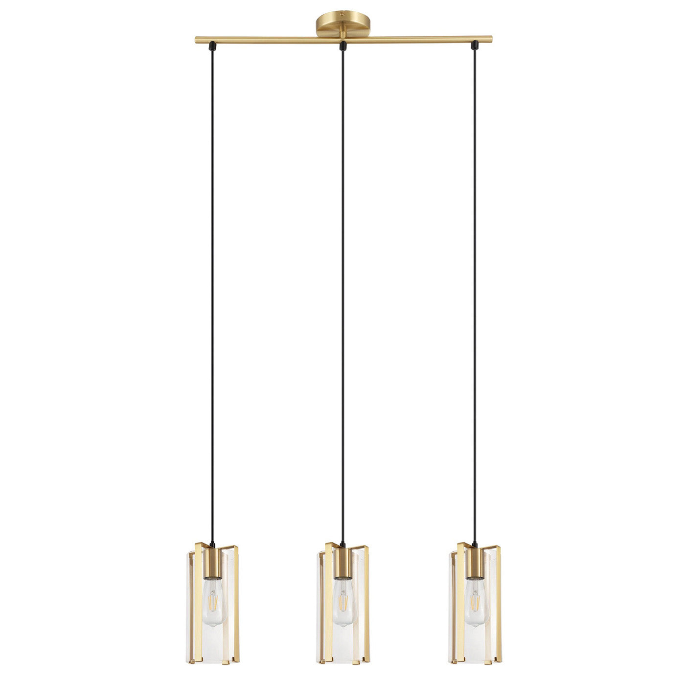 Saiphi Ceiling Light Gold Effect 3 Lamp Pendant Kitchen Breakfast Bar Lighting - Image 2