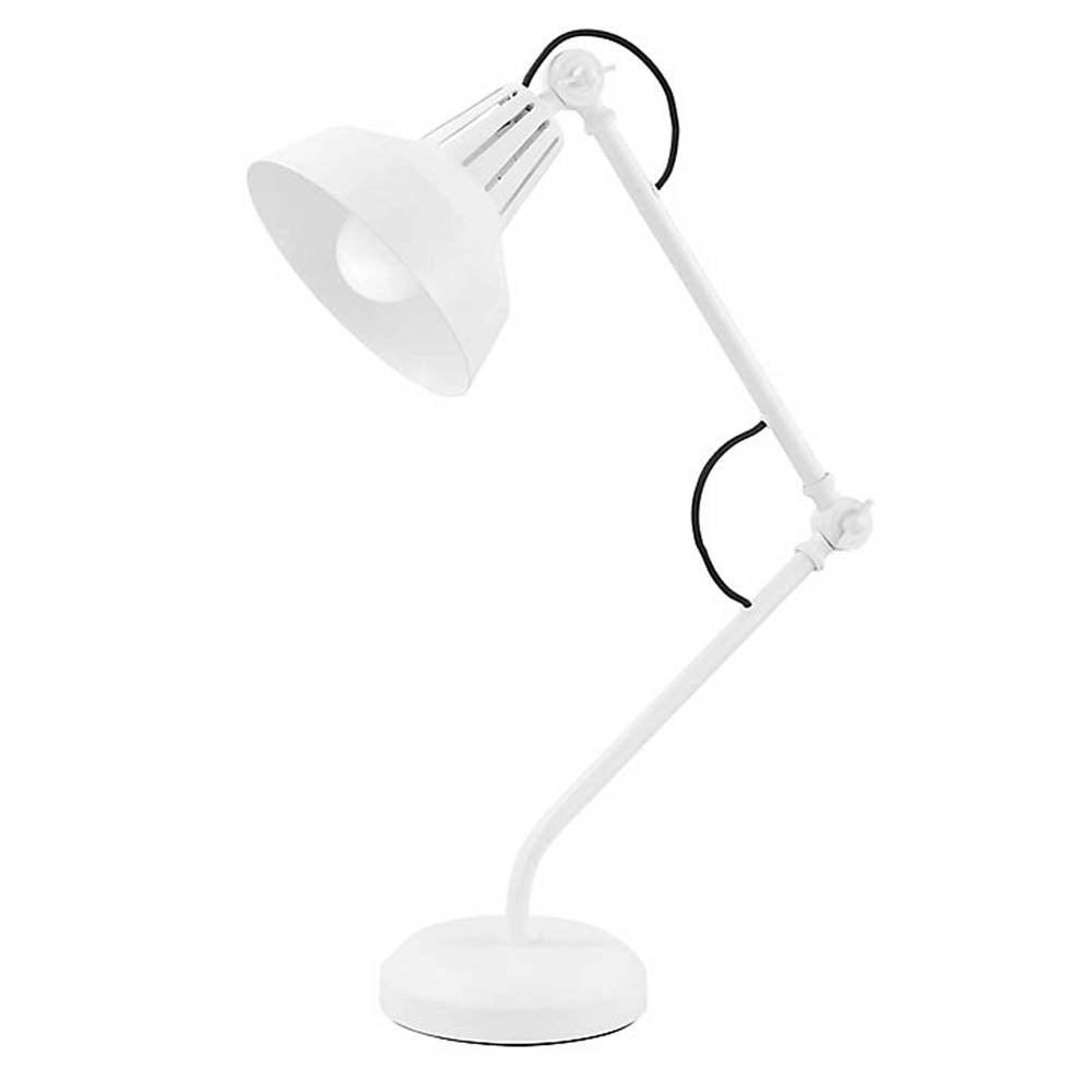 Table Desk Lamp Matt White Industrial Reading Adjustable Angled Light 40W H54 cm - Image 2