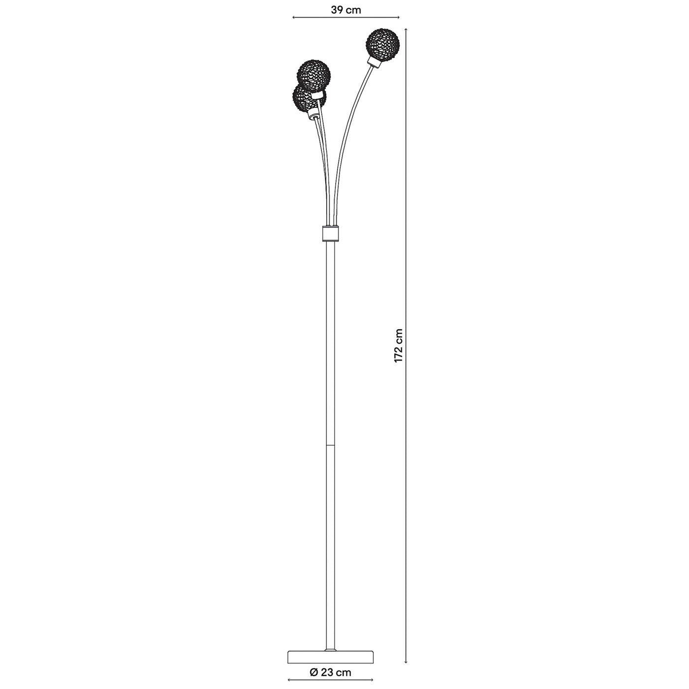 GoodHome Floor Lamp 3 Light Phaidros CL286B-3F Chrome Effect 40W 240V - Image 2