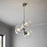 Pendant Ceiling Light 3 Way Chrome Adjustable Height Twisted Globe Glass Shades - Image 1