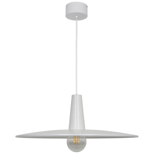 Pendant Ceiling Light White Round Plate Adjustable Height Modern Kitchen Dinning - Image 1