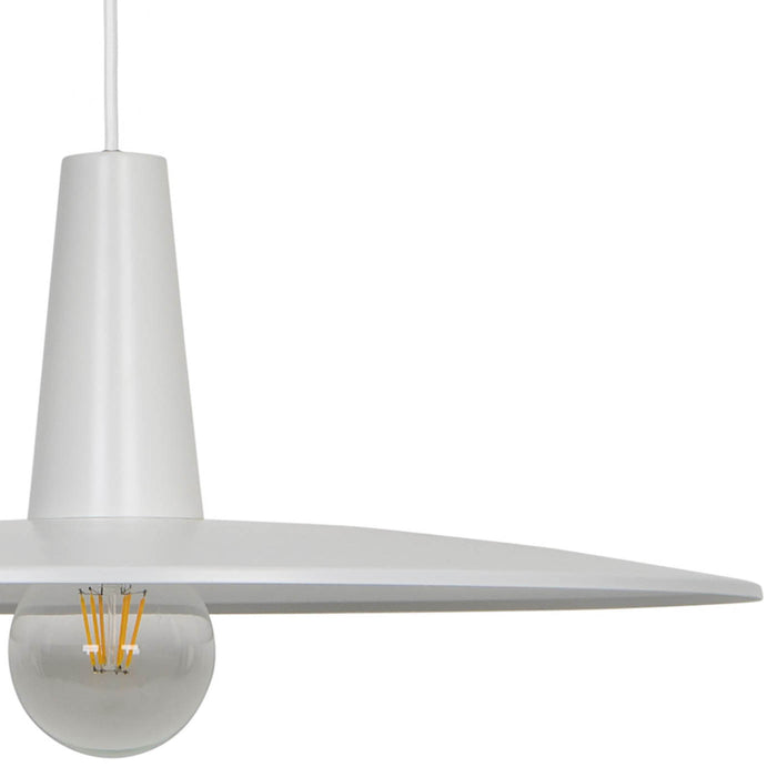 Pendant Ceiling Light White Round Plate Adjustable Height Modern Kitchen Dinning - Image 4