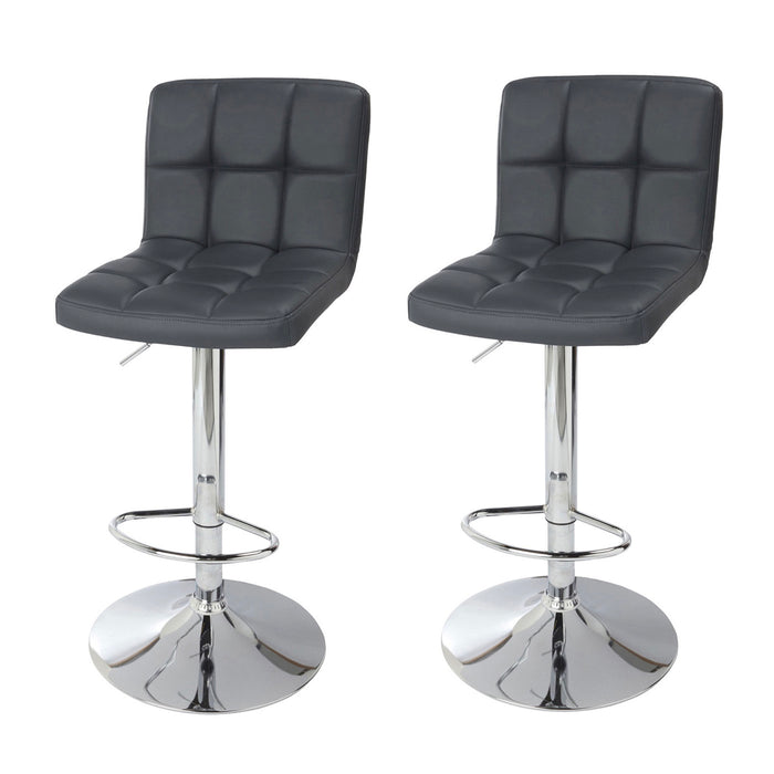 Cooke & Lewis Swivel Bar Stool Padded Lagan Dark Grey Adjustable Set of 2 - Image 1