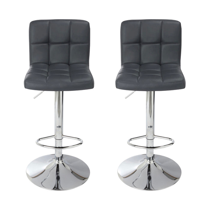 Cooke & Lewis Swivel Bar Stool Padded Lagan Dark Grey Adjustable Set of 2 - Image 2