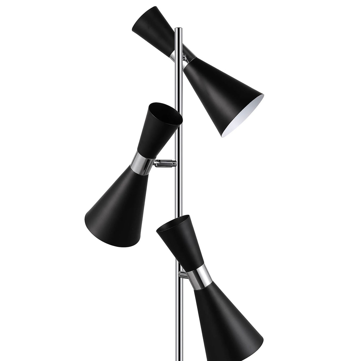 Floor Lamp 3 Light Matt Black Mengame Metal Modern Living Room Adjustable Head - Image 2
