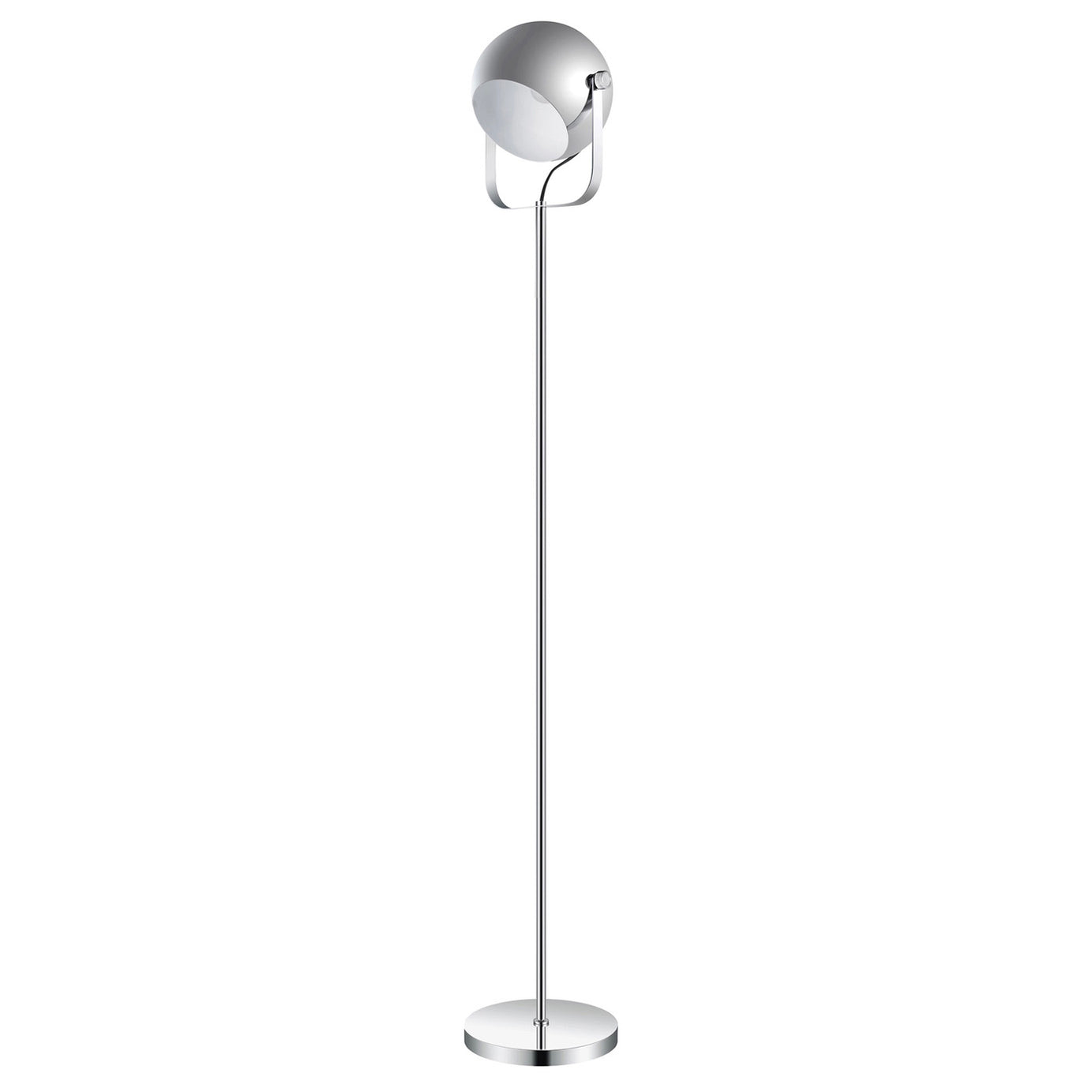 Floor Lamp Round Metal Shade Chrome Effect Roccheta Livingroom Bedroom (H)1660mm - Image 2