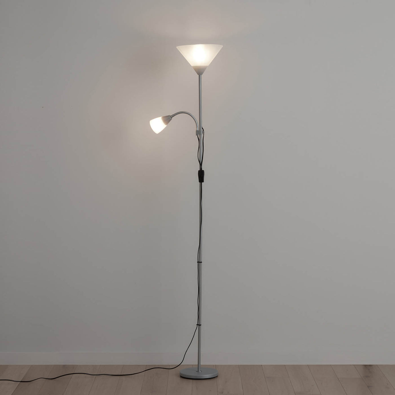 Matt Grey Mother & child floor light - Image 1