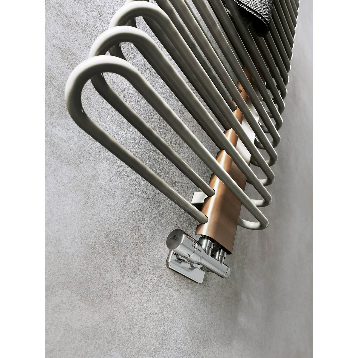 Terma Towel Warmer Radiator Vertical Nickel Gloss Copper (W)500mm x (H)1200mm - Image 2