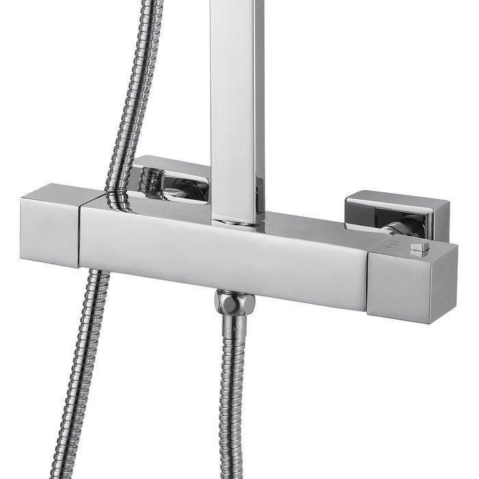 GoodHome Kever Single-spray Pattern Wall-mounted Chrome Thermostatic Shower - Image 4