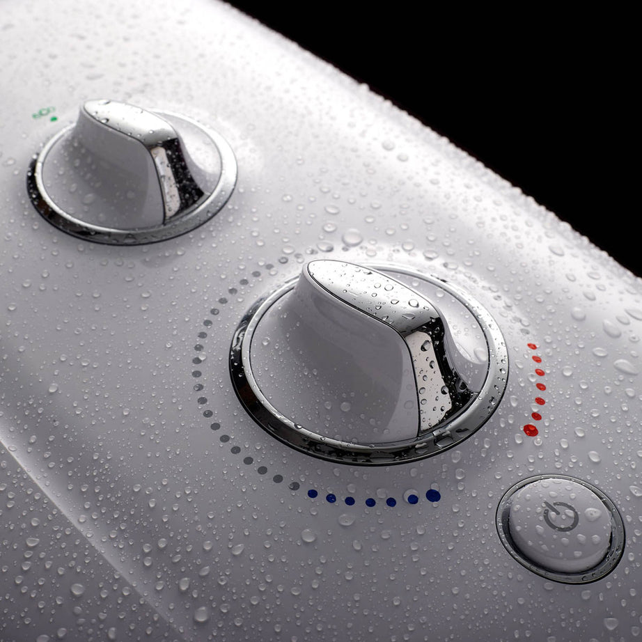 Mira Pumped Mixer Shower Electric 9.8kW White 4 Spray Pattern Round Head - Image 5
