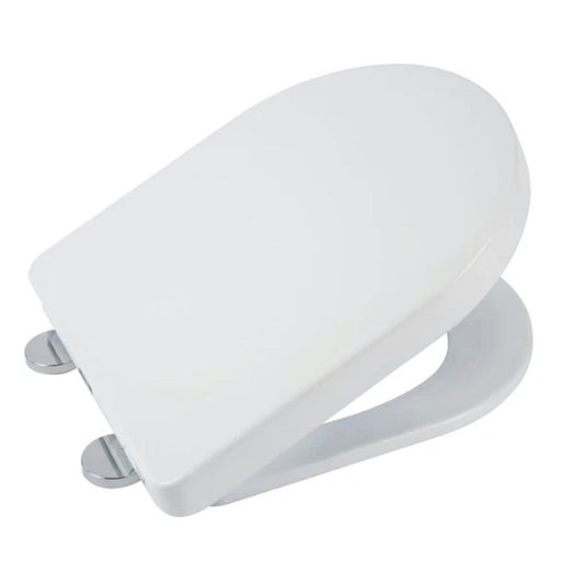Croydex Eyre Flexi Fix Soft Close Quick Release D-shaped White Toilet Seat - Image 1