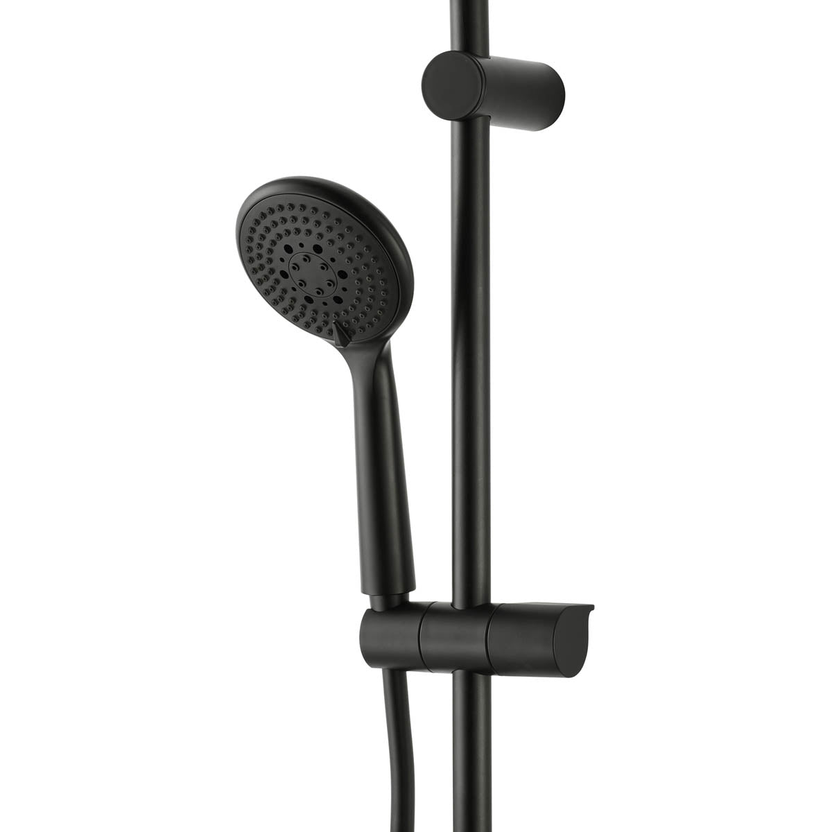 Thermostatic Shower Mixer Kit Black 3 Spray Pattern Twin Head Round Bathroom - Image 3