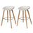 GoodHome Bar Stool With Footrest Plywood Unpadded White & Natural Pack of 2 - Image 1