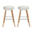 GoodHome Bar Stool With Footrest Plywood Unpadded White & Natural Pack of 2 - Image 2