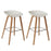 GoodHome Bar Stool With Footrest Plywood Unpadded White & Natural Pack of 2 - Image 3