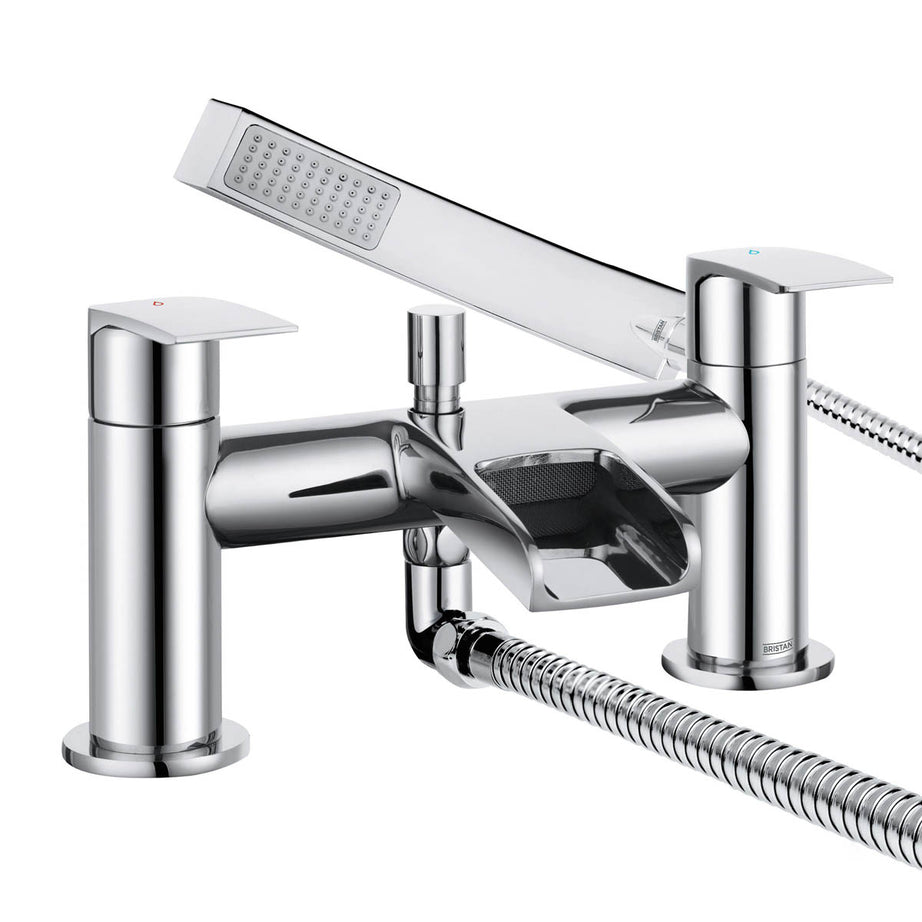 Bristan Bath Filler Tap Mixer With Hand Held Set Chrome ¼ Turn Contemporary - Image 1