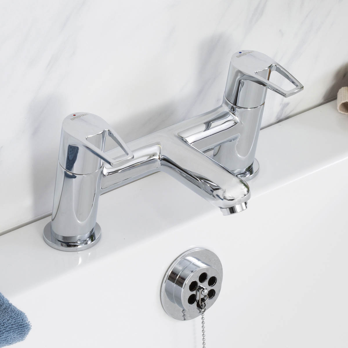 Bristan Bath Filler Tap Chrome Double Lever Brass Bathroom Contemporary - Image 3