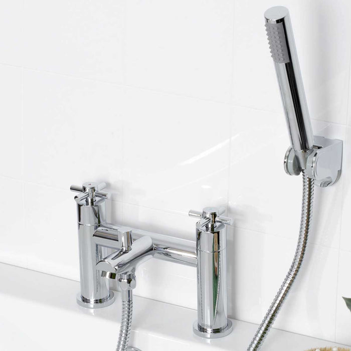 Bristan Shower Mixer Tap Brass Polished Chrome Effect Deck Mounted Contemporary - Image 2