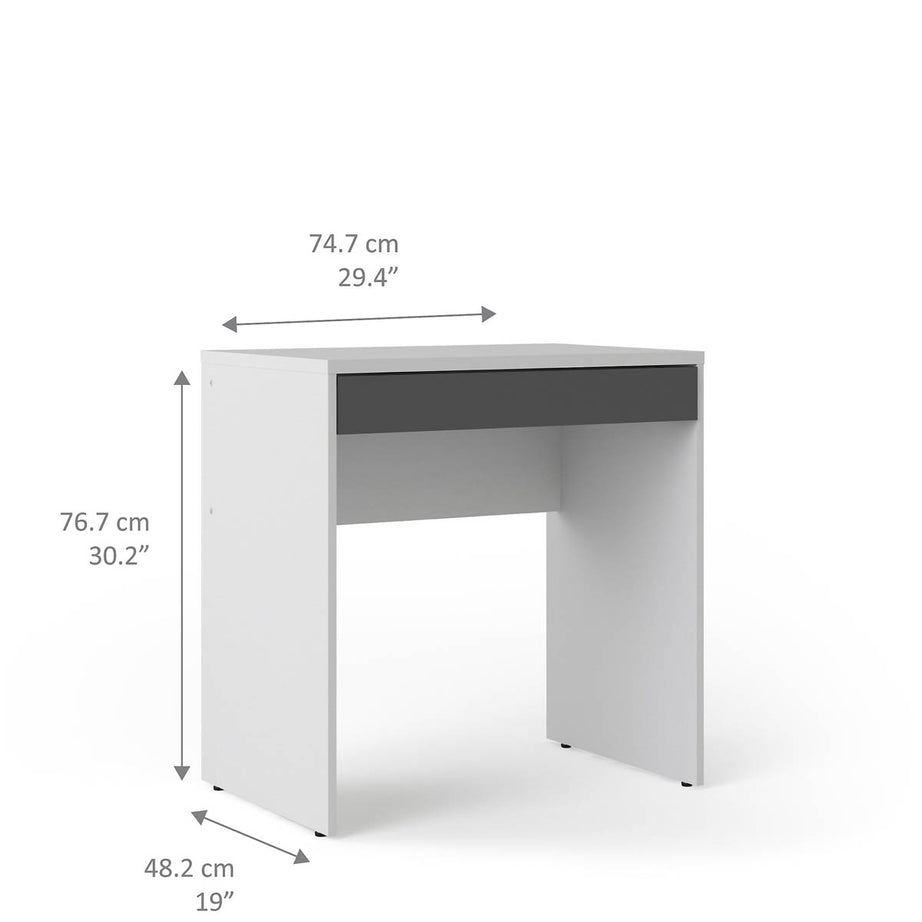 Tvilum Desk Home Office Grey 1 Drawer Compact Workstation (H)765 (W)747 (D)482mm - Image 3