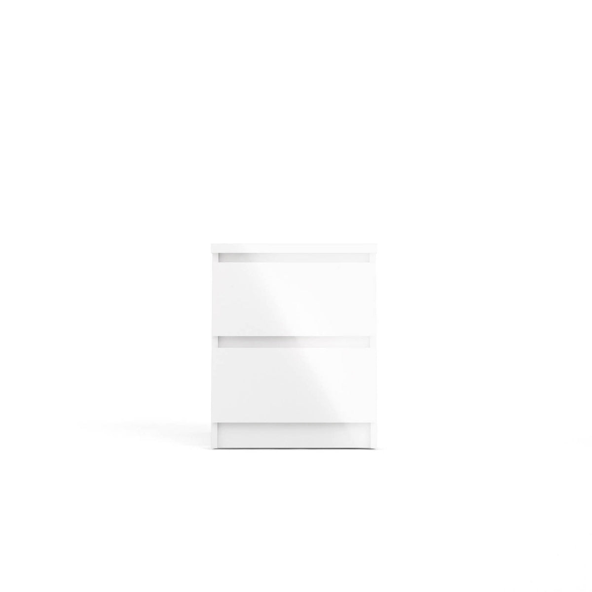 Bedside Table Gloss White 2 Drawer Wooden Bedroom Living Room Cabinet Storage - Image 3