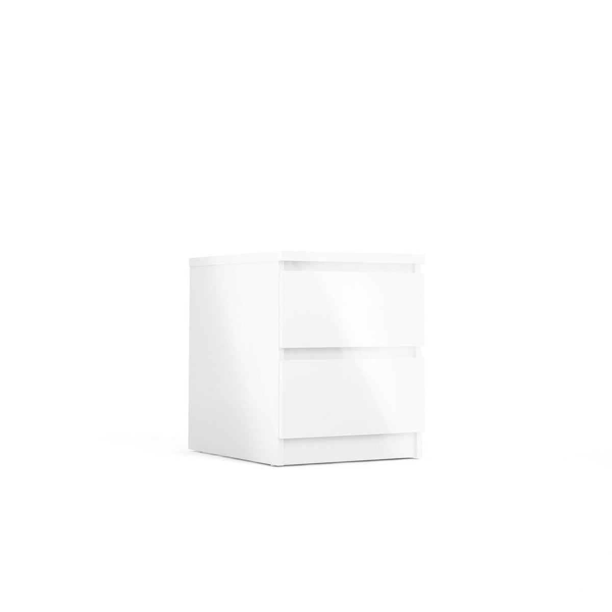 Bedside Table Gloss White 2 Drawer Wooden Bedroom Living Room Cabinet Storage - Image 6