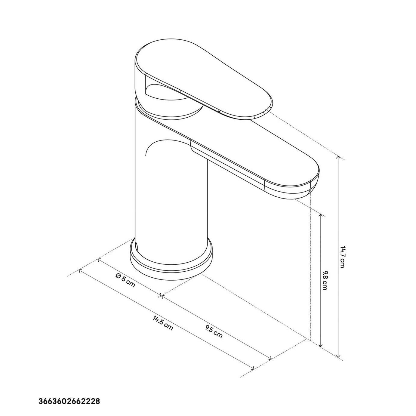 Bathroom Basin Tap Mono Mixer Full Turn Chrome Modern Single Lever Faucet - Image 2