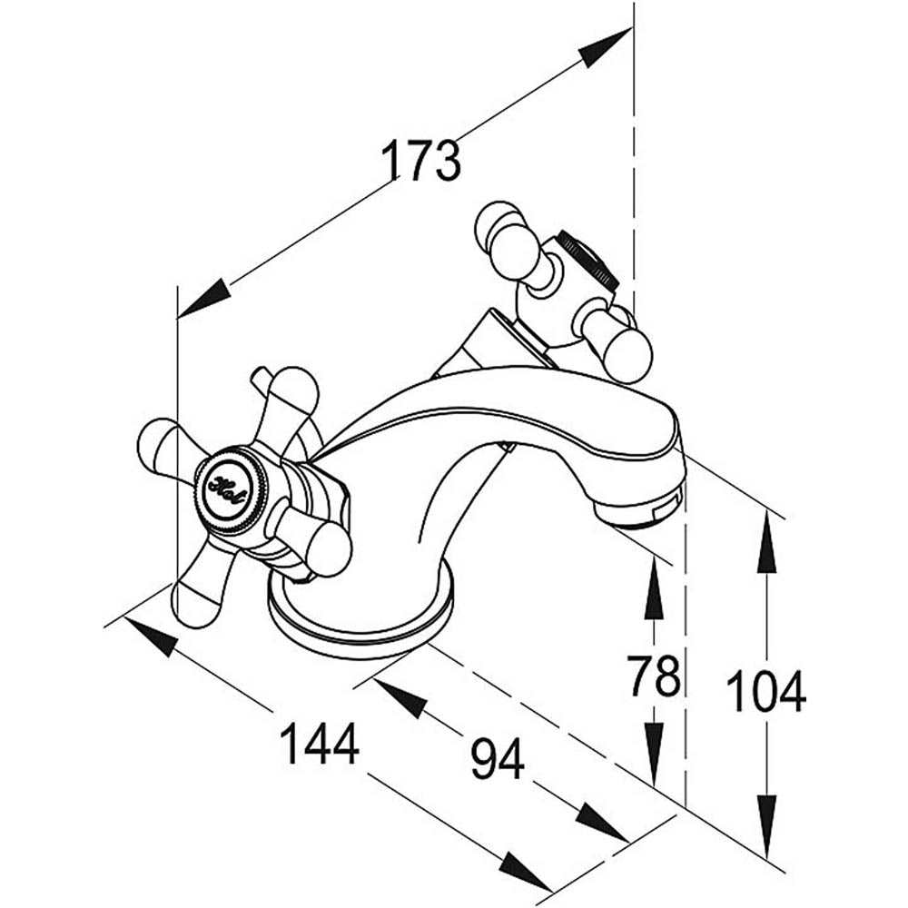 Bathroom Basin Tap Mono Mixer Gold Effect Double Lever Brass ¼ Turn Faucet - Image 2