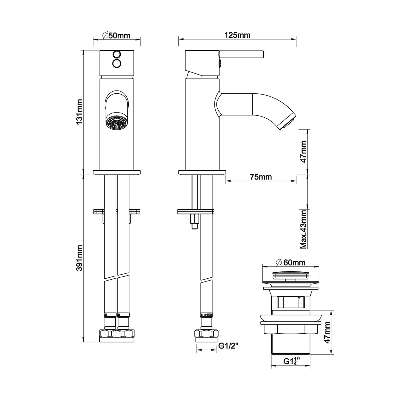 GoodHome Basin Mono Mixer Tap Hoffell Mini Chrome Water Saving - Image 4