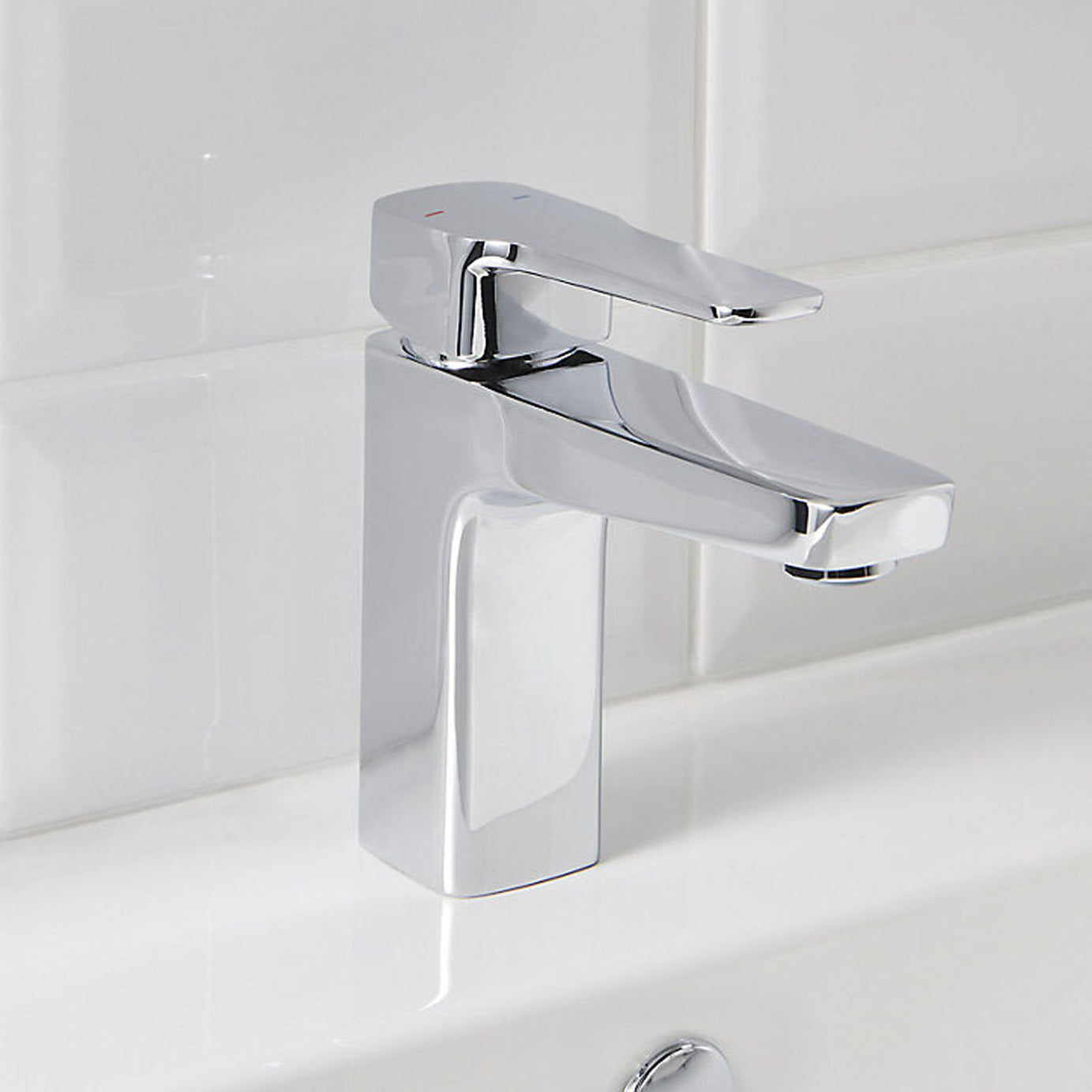 Bathroom Basin Tap Mixer Single Lever Ceramic Cartridge Waste Modern Faucet - Image 6