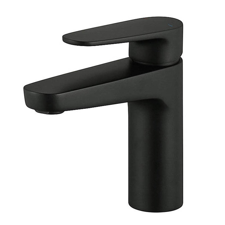 Bathroom Basin Mixer Sink Tap Mono Single Lever Black Matt Modern Waterfall - Image 1