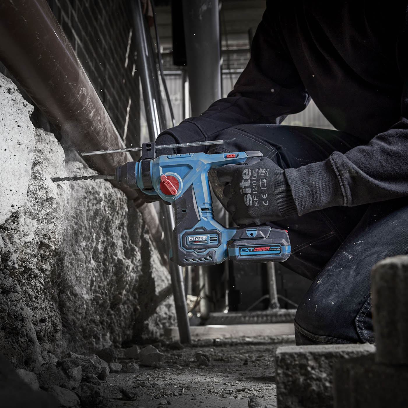 Erbauer Drill SDS+ Cordless ERH12-Li Brushless 12V EXT Compact Body Only - Image 3