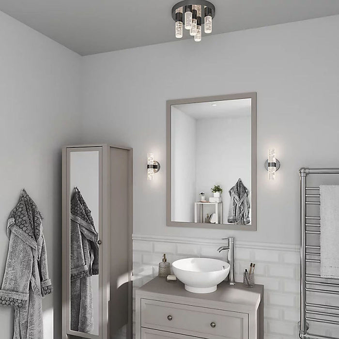 Myvat Ceiling Light 40W Bathroom Chrome Effect LED 5 Lamp 1200Lm IP44 With Bulb - Image 5