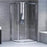 Shower Enclosure Double Sliding Doors Clear Glass Silver Offset (W)80cm (D)120cm - Image 1