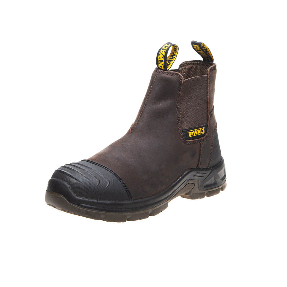 DeWalt Safety Dealer Boots Mens Steel Toe Cap Brown Slip On Ankle Size 8 - Image 1