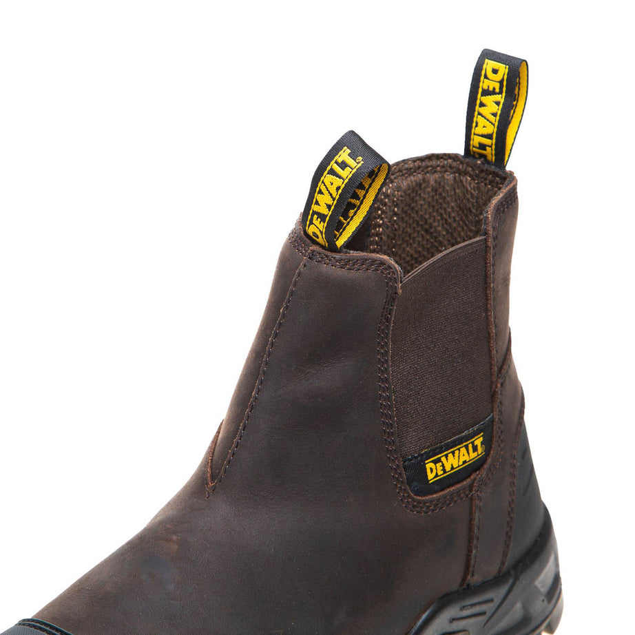 DeWalt Safety Dealer Boots Mens Steel Toe Cap Brown Slip On Ankle Size 8 - Image 4