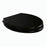 Bathroom Toilet Seat Black Wood Metal Hinges D Shaped Bottom Fix Traditional - Image 1