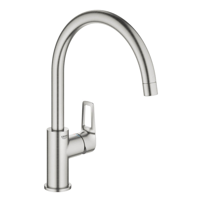 Kitchen Sink Mixer Tap Stainless Steel Single Lever Swivel Spout Modern Faucet - Image 3